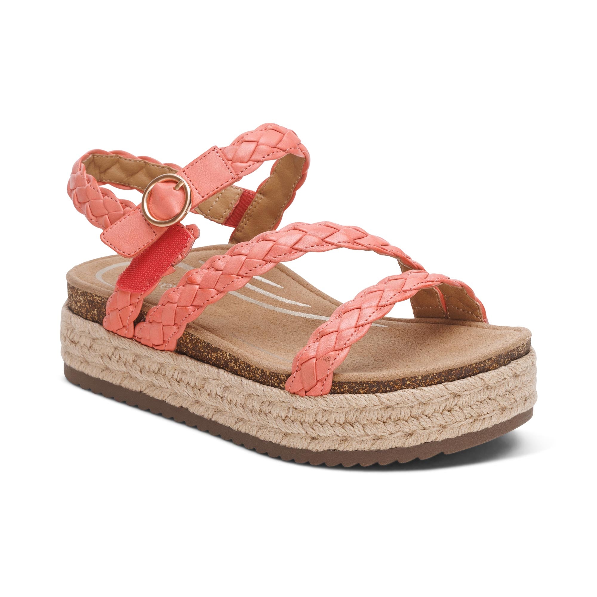 Julia Arch Support Platform Sandal #color_coral