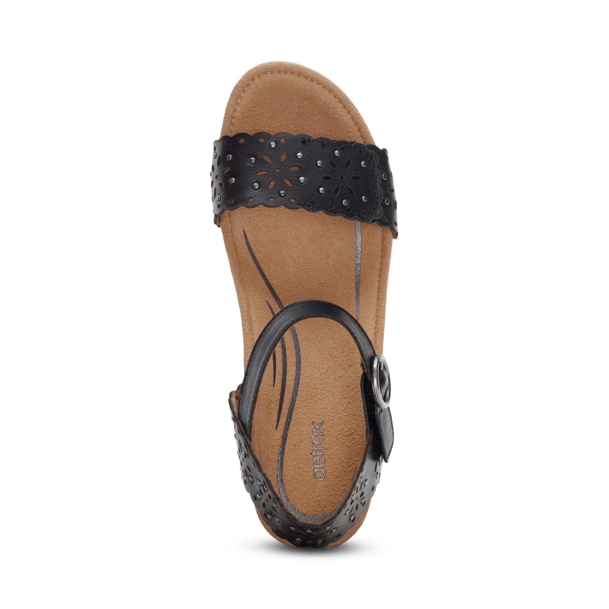 Sydney Quarter Strap Espadrille Wedge #color_black-cutout