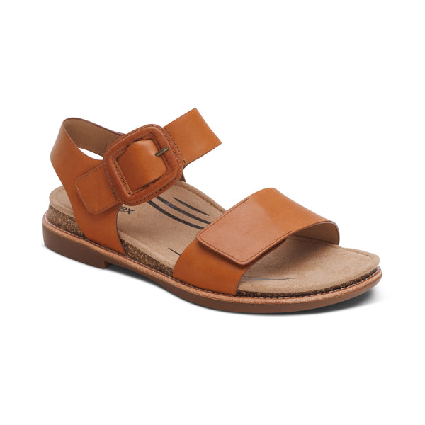 Claire Quarter Strap Sandal - Cognac – aetrex
