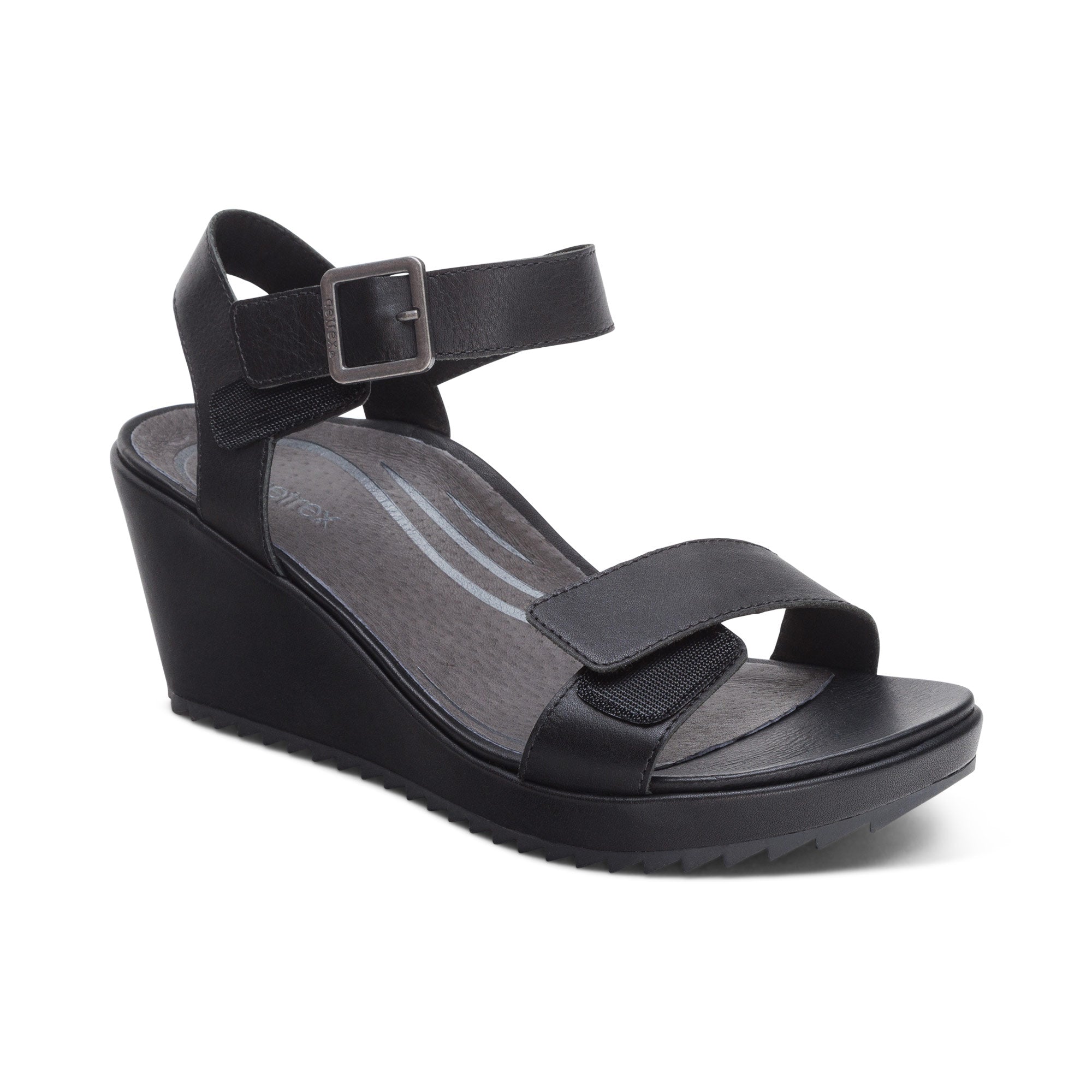 Andrea Quarter Strap Wedge  #color_black