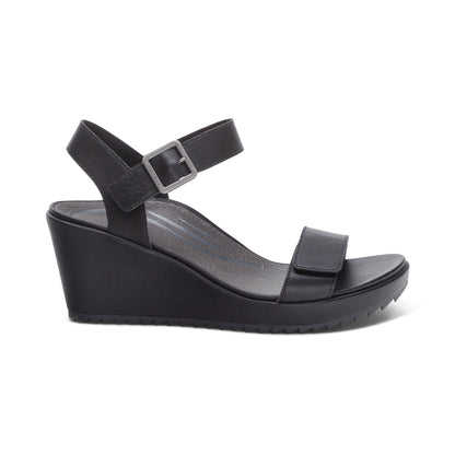 Andrea Quarter Strap Wedge  #color_black