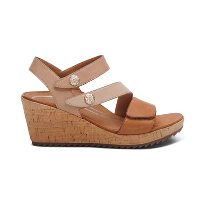 Madelyn Quarter Strap Wedge  #color_ginger multi
