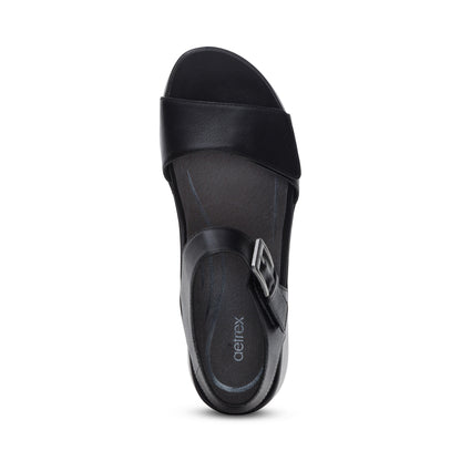 Ariel Adjustable Quarter Strap Wedge  #color_black