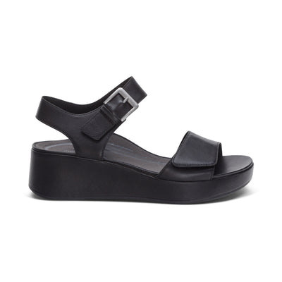 Ariel Adjustable Quarter Strap Wedge  #color_black