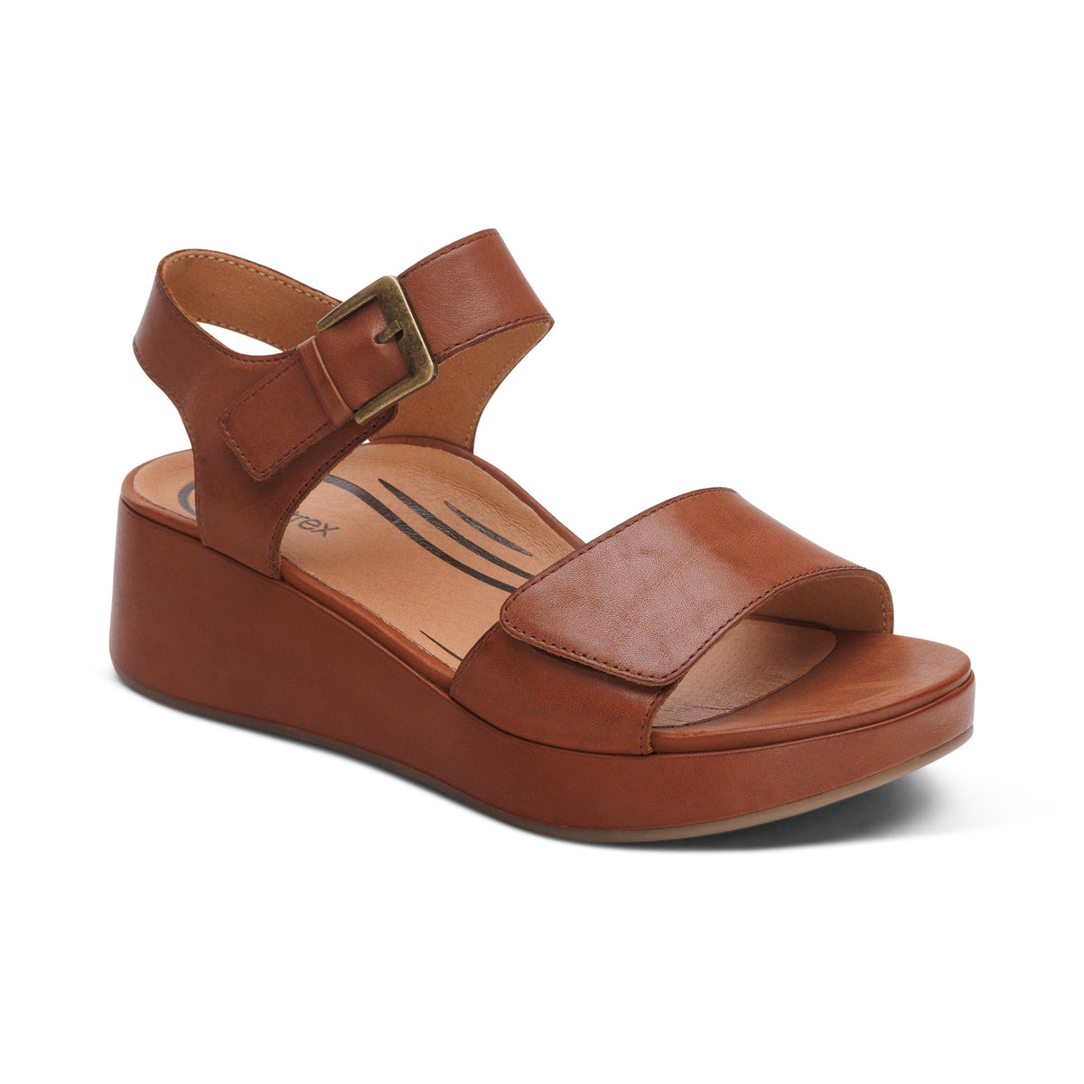 Ariel Adjustable Quarter Strap Wedge Dark