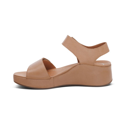 Ariel Adjustable Quarter Strap Wedge  #color_sand