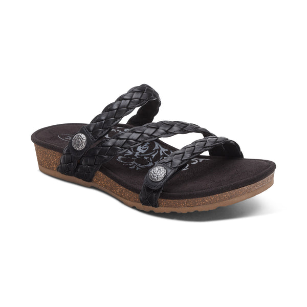 Josie Braided Slide - Black – aetrex