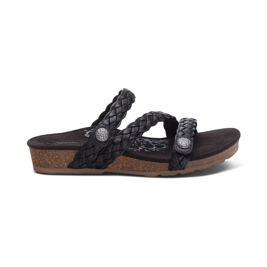 Josie Braided Slide #color_black