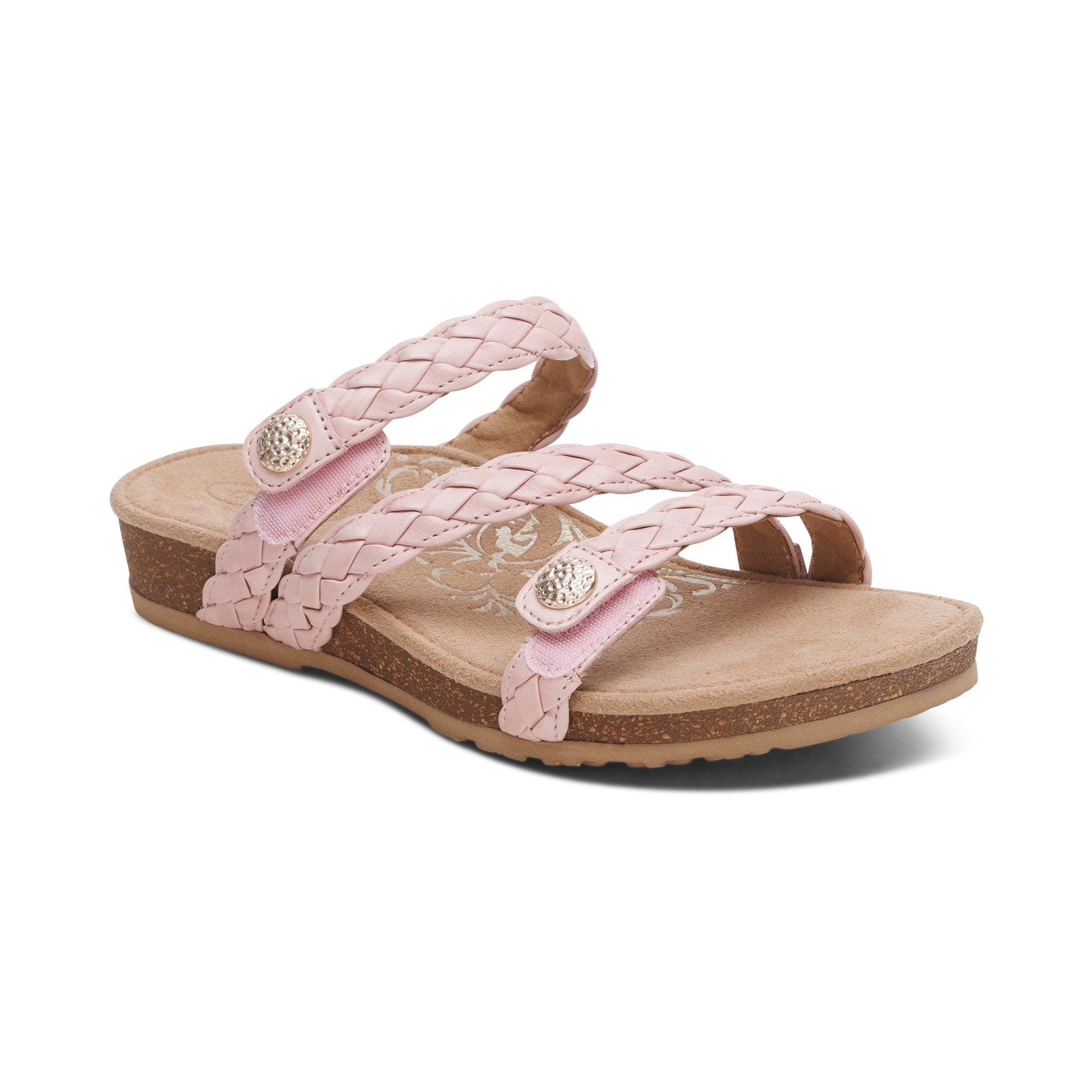 Josie Braided Slide Extra Angle #color_rose