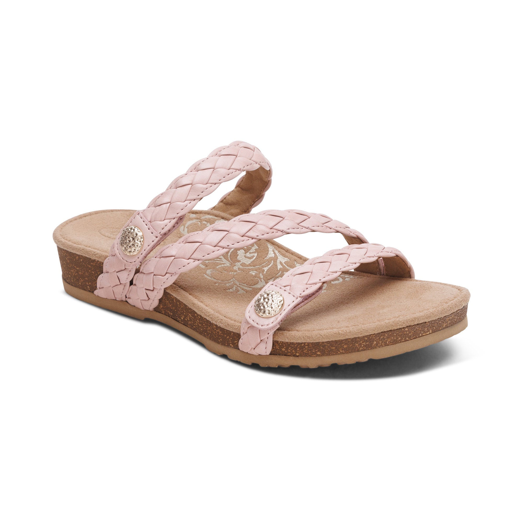 Josie Braided Slide Catalog Angle #color_rose