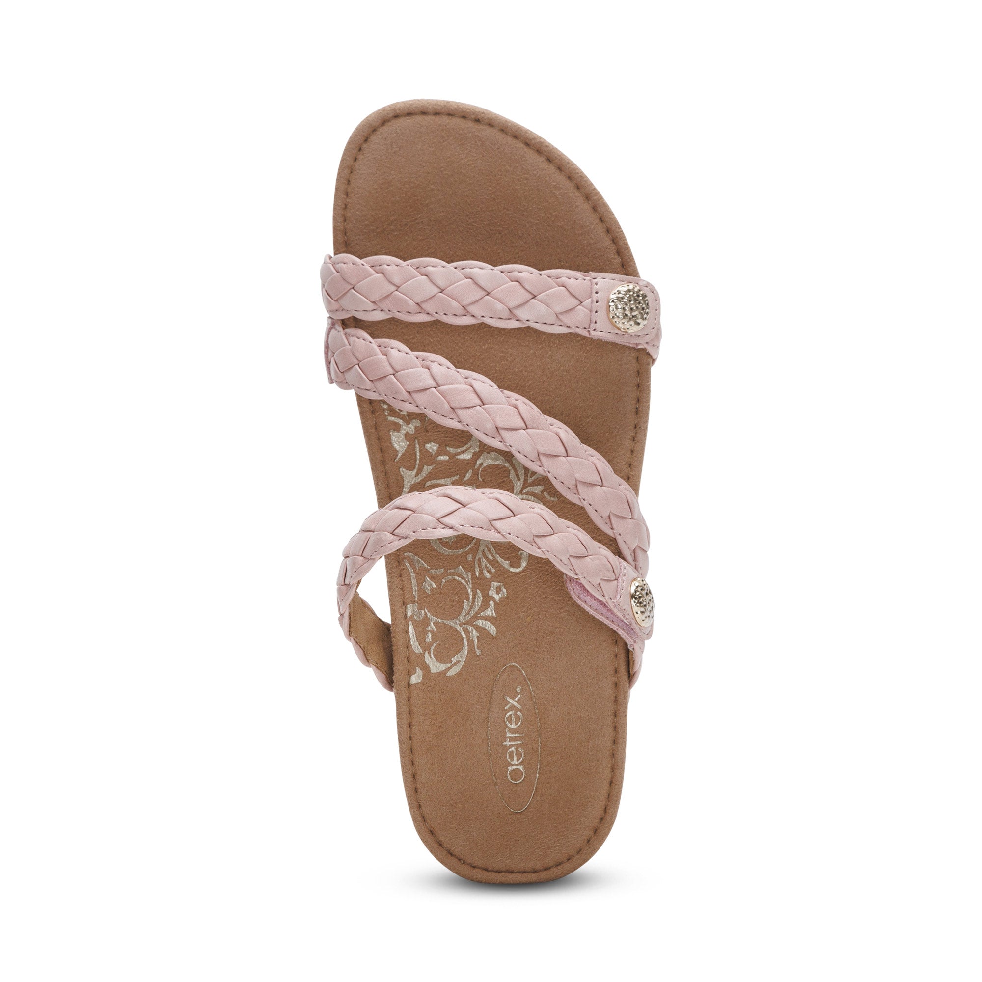 Josie Braided Slide Top Angle #color_rose