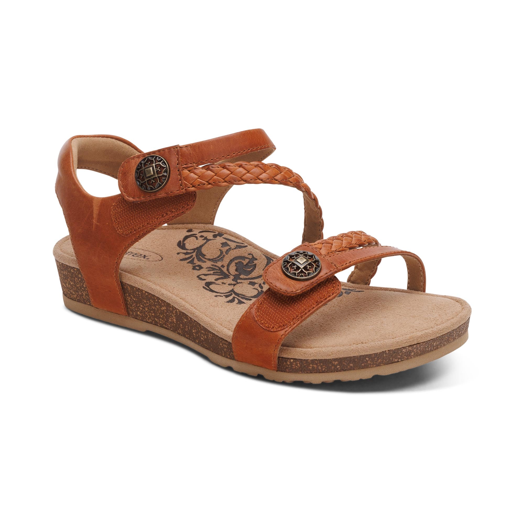 Jillian Braided Quarter Strap Sandal #color_cognac