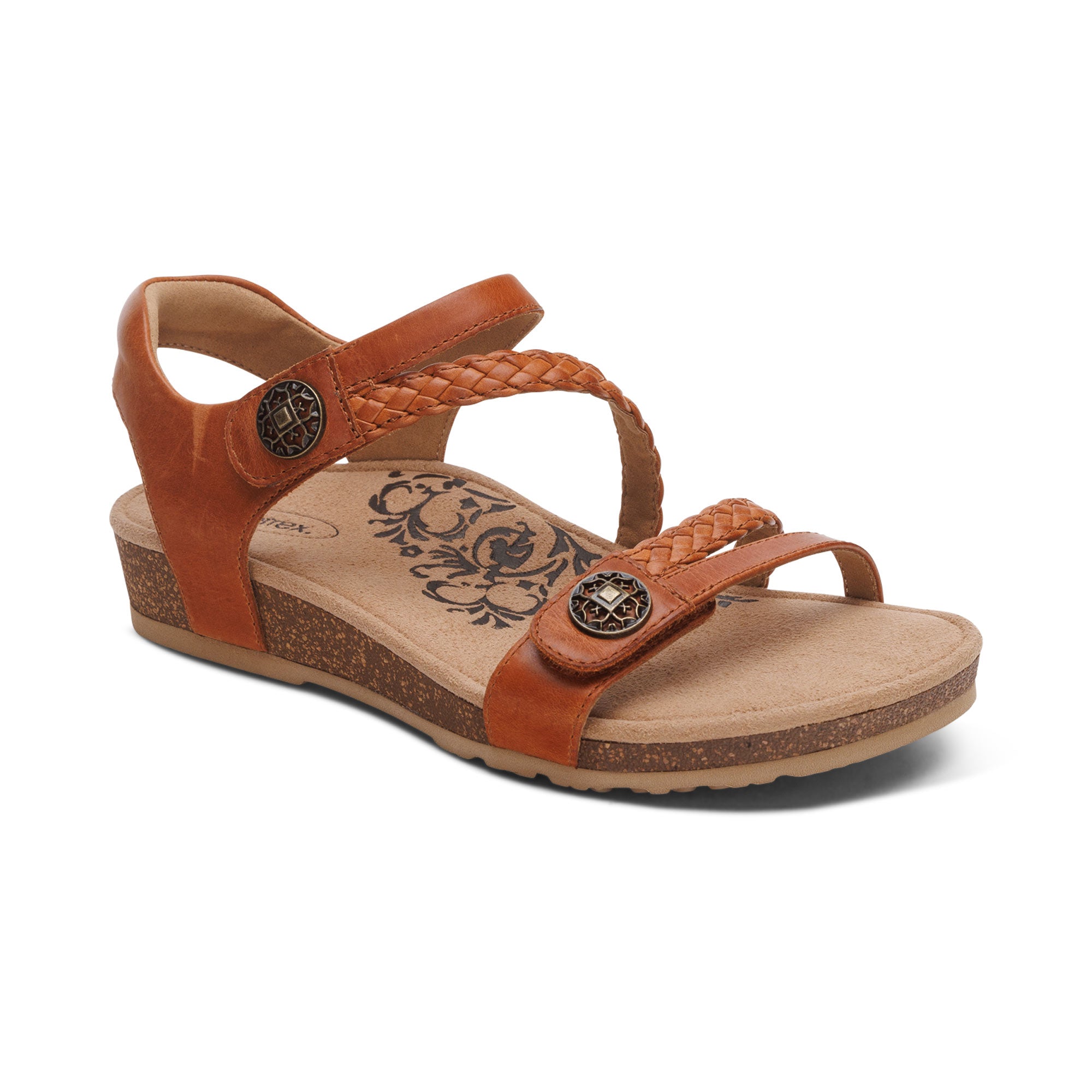 Jillian Braided Quarter Strap Sandal #color_cognac