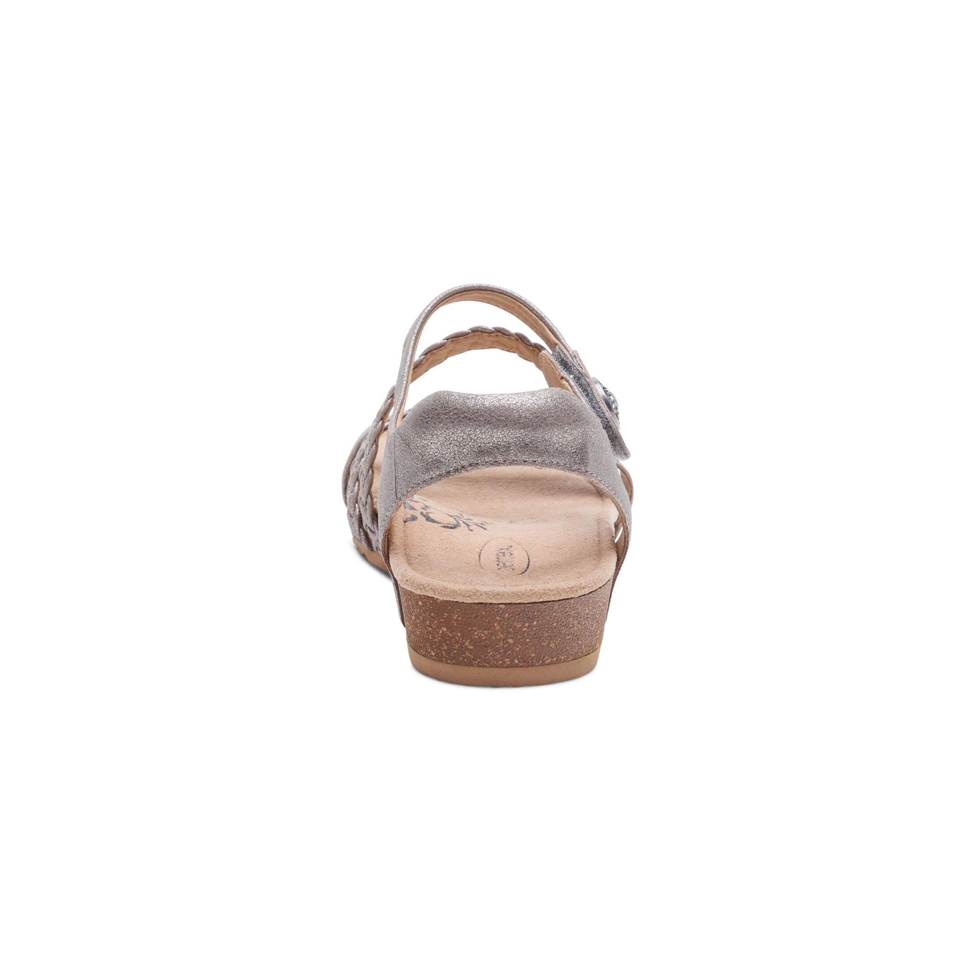 Jillian Braided Quarter Strap Sandal - Brushed Silver – aetrex
