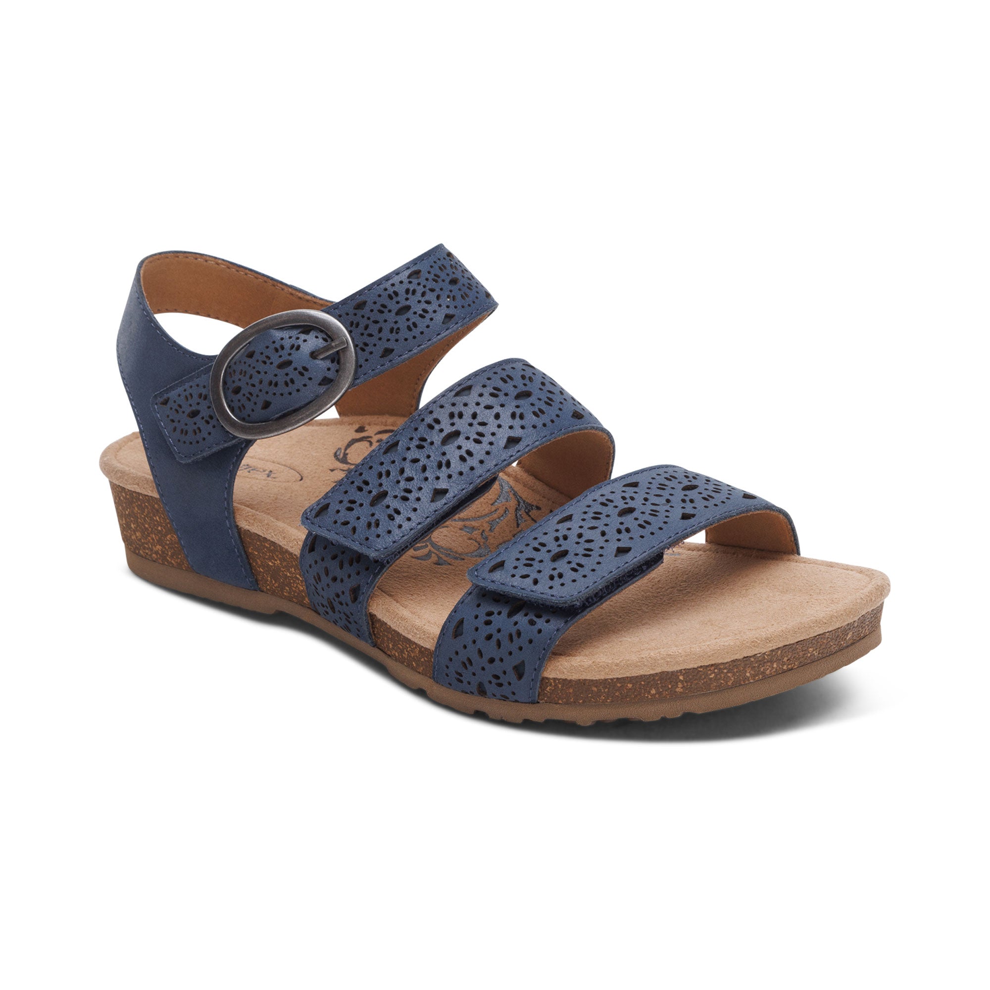 Lilly Adjustable Quarter Strap Sandal #color_navy-cutout