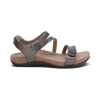 Jess Adjustable Quarter Strap Sandal #color_pewter-sparkle