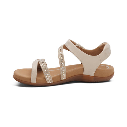 Jess Adjustable Quarter Strap Sandal #color_champagne-sparkle