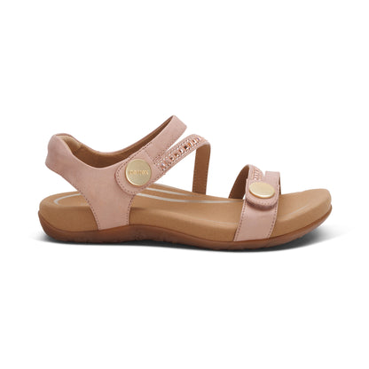 Jess Adjustable Quarter Strap Sandal Right Angle #color_pink-sparkle