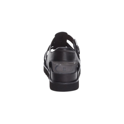 Romy Quarter Strap Cork Flat Sandal #color_black