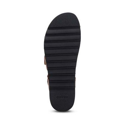 Romy Quarter Strap Cork Flat Sandal #color_ginger