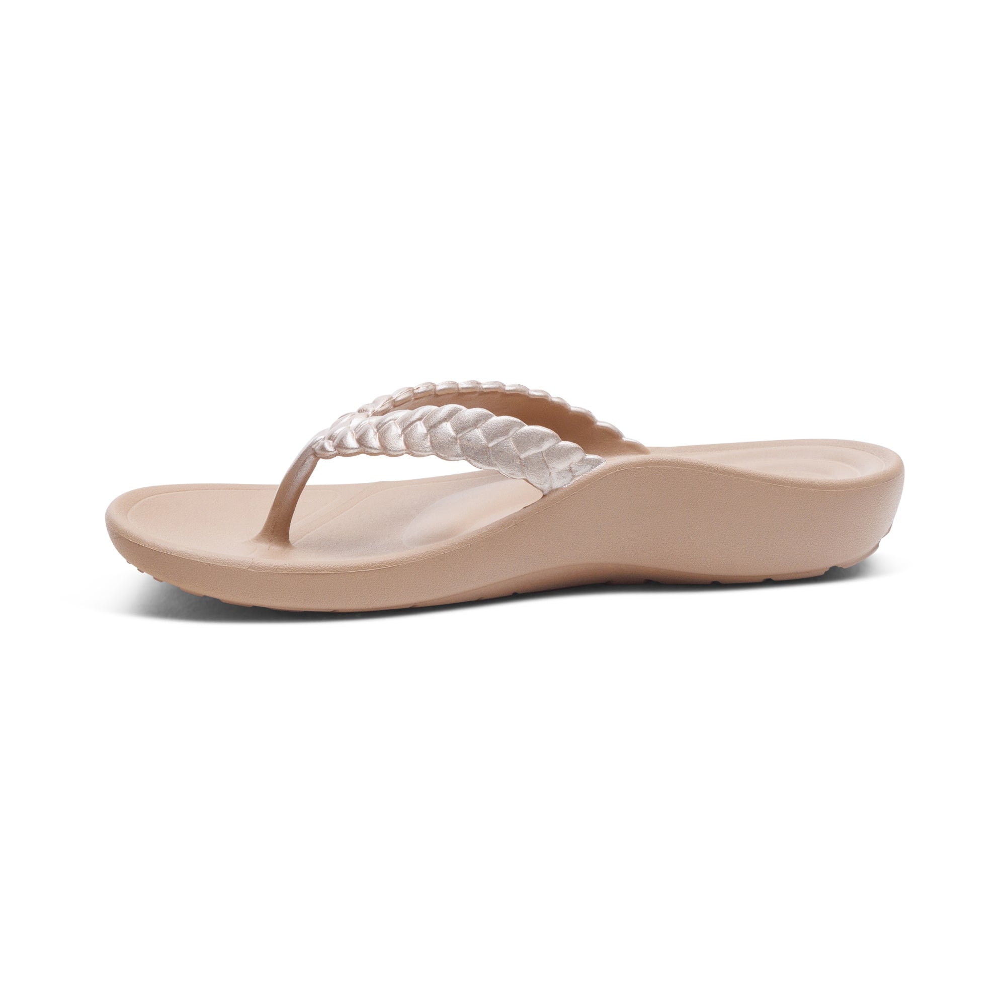 Vicki Braided Thong Sandal Left Angle #color_champagne gloss