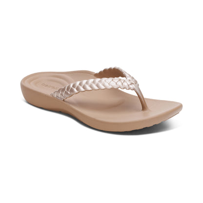 Vicki Braided Thong Sandal #color_champagne gloss