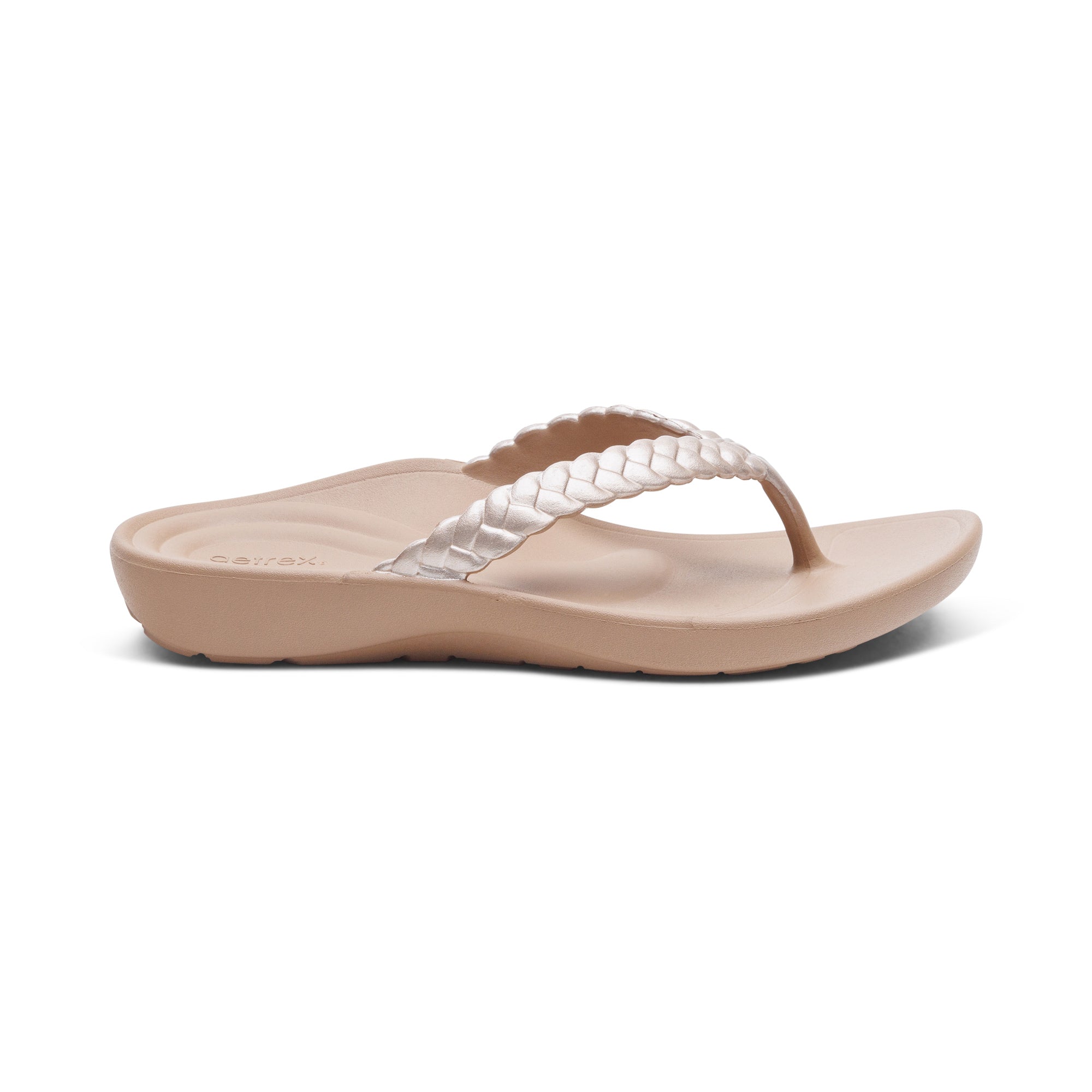 Vicki Braided Thong Sandal Right Angle #color_champagne gloss