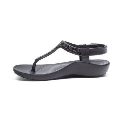 Skyler Thong Sandal #color_black embellished