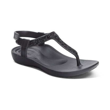 Skyler Thong Sandal #color_black embellished