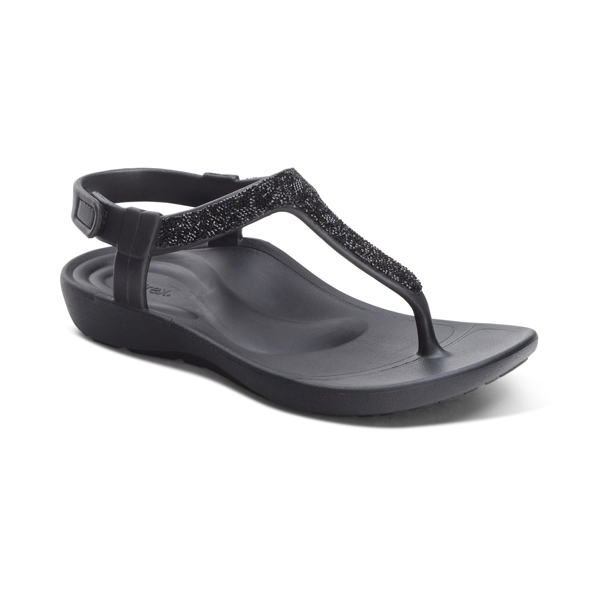 Skyler Thong Sandal #color_black embellished