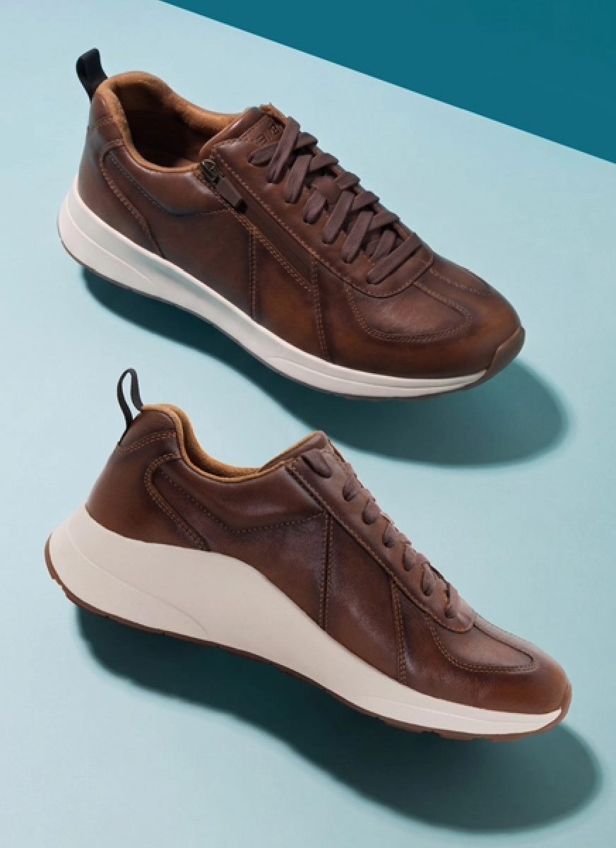 brown mens leather sneakers