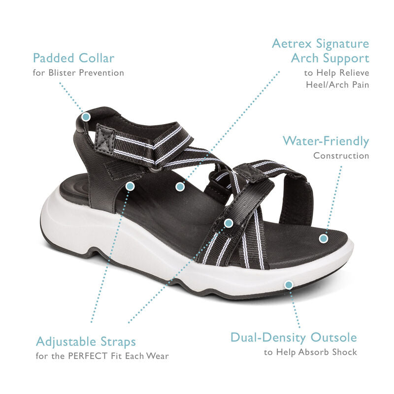 Marz Adjustable Sport Sandal Features #color_black