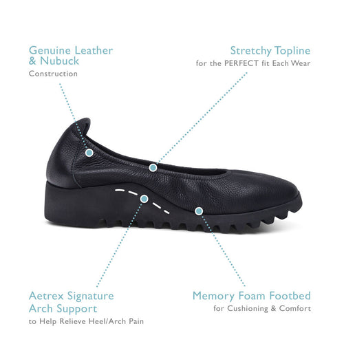 Aetrex Womens Brianna Slip On Ballet Flat main image 1
