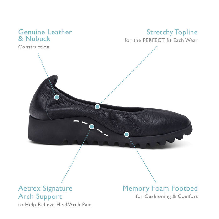 Aetrex - Women Brianna Ballet Flat Slip-on Shoe