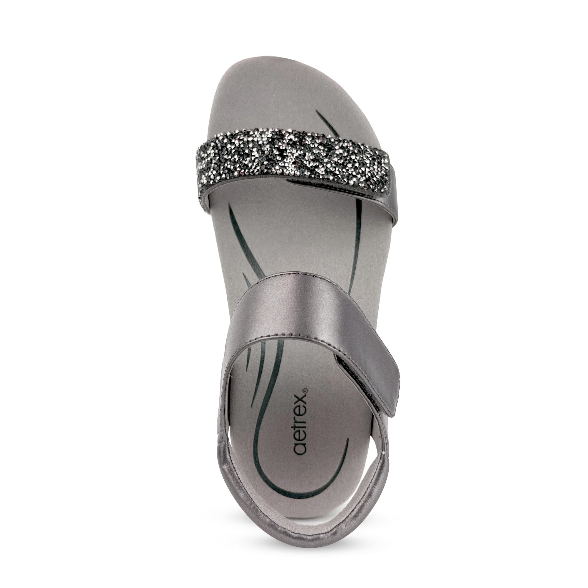 Maria Studded Quarter Strap Top Angle #color_jeweled-gunmetal