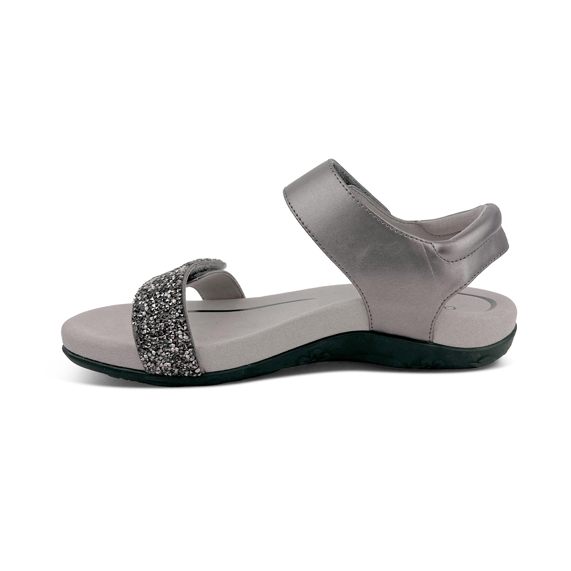 Maria Studded Quarter Strap Left Angle #color_jeweled-gunmetal