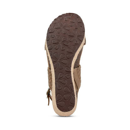 Summer Woven Quarter Strap Wedge #color_taupe