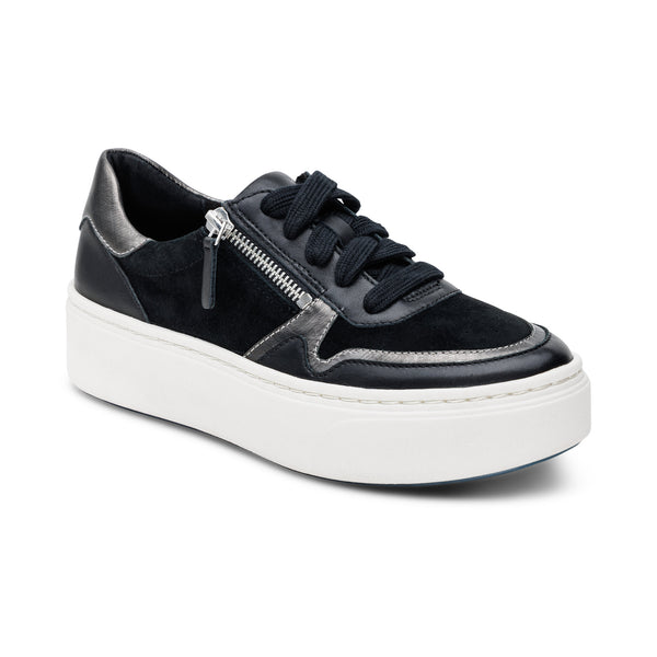 Leigh Arch Support Platform Sneaker - Black – aetrex