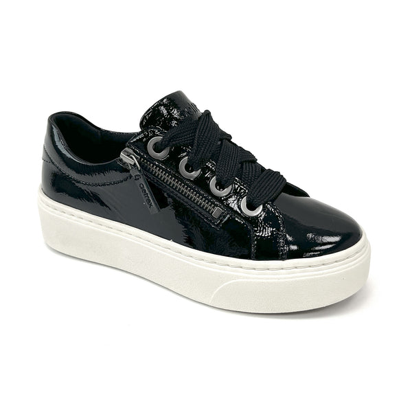 靴 ANDWANG AND Epure Platform Sneakers Aubrey Arch Support Platform Sneaker - Black Patent – aetrex