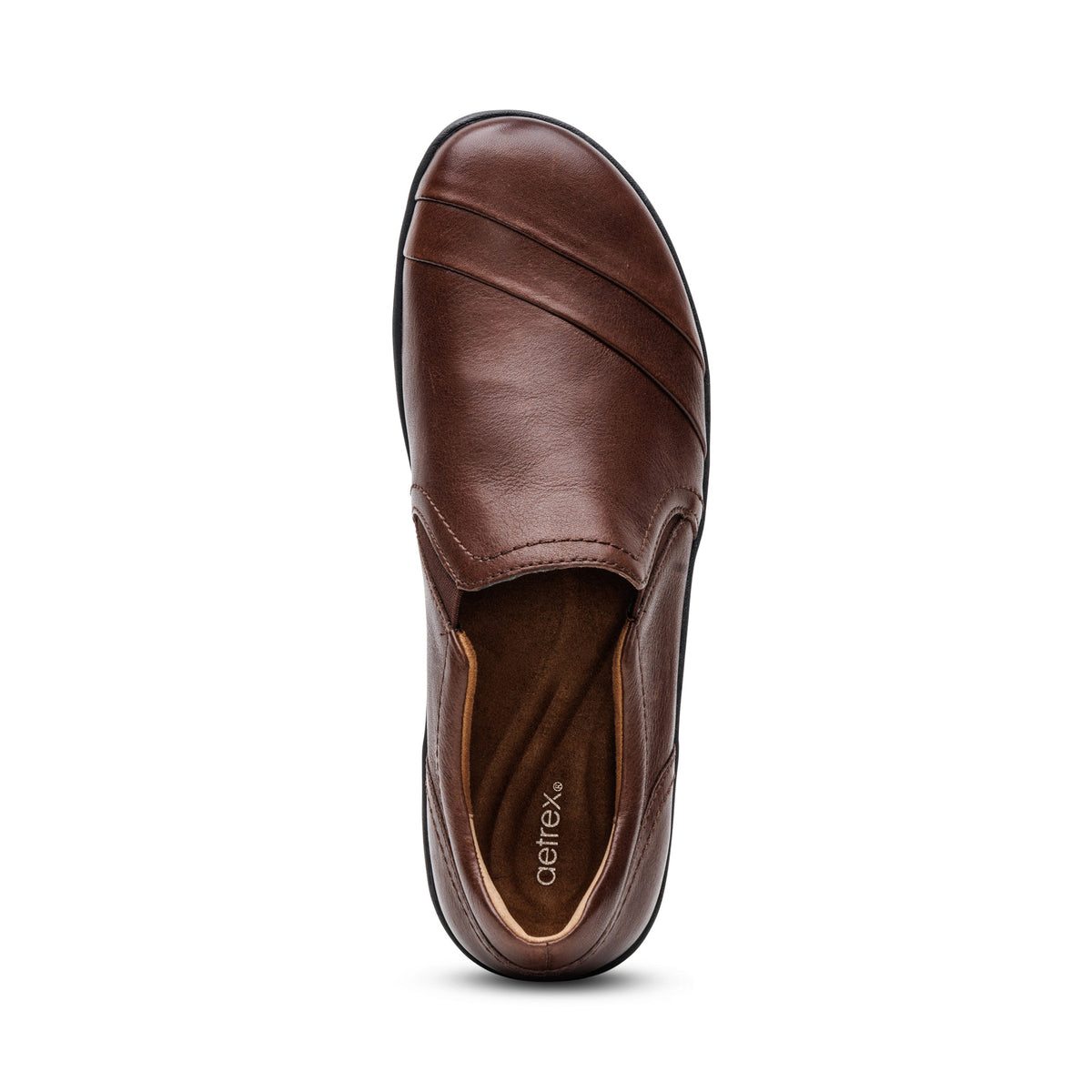 Aetrex CH902M Mens 11 Brown Leather Orthotic Dress Shoes Arch Support Comfort Drew Arch Support Sneaker - Tan – aetrex main image 3