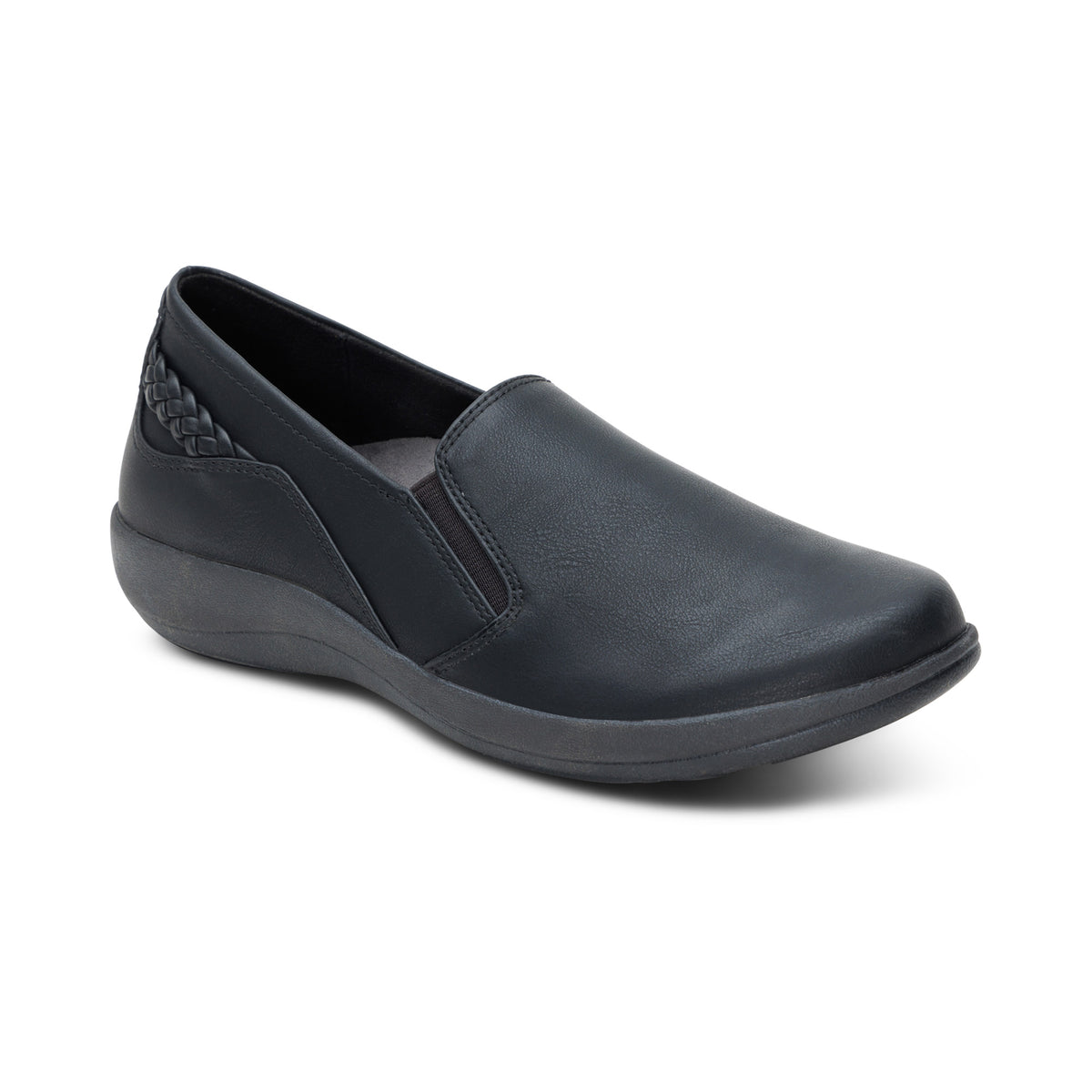 Aetrex Alice Women's Arch Support Slip-On Orthopedic Shoe for Plantar Fasciitis - Black Aetrex Alice Women's Arch Support Slip-On Orthopedic Shoe for Plantar Fasciitis - Black
