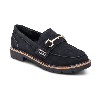 Collette Loafer #color_black suede