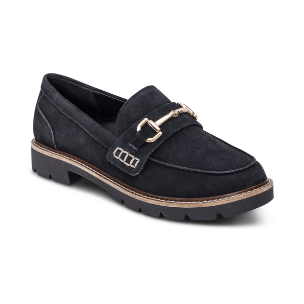 Collette Arch Support Loafer - Black Suede – aetrex
