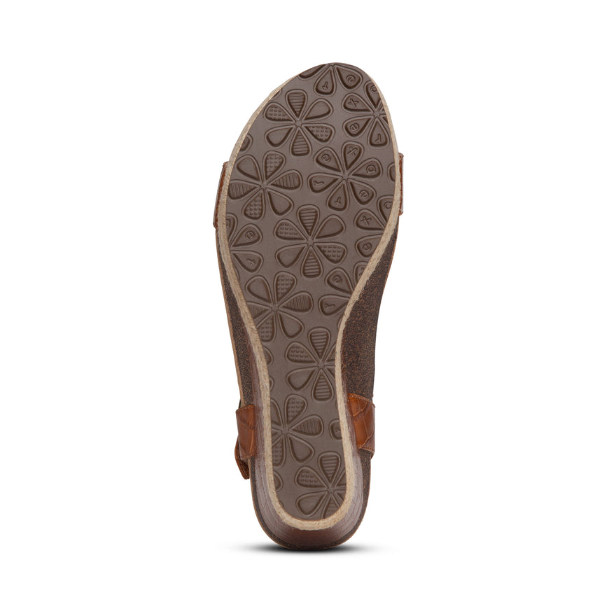 Sydney Quarter Strap Espadrille Wedge #color_cognac leather