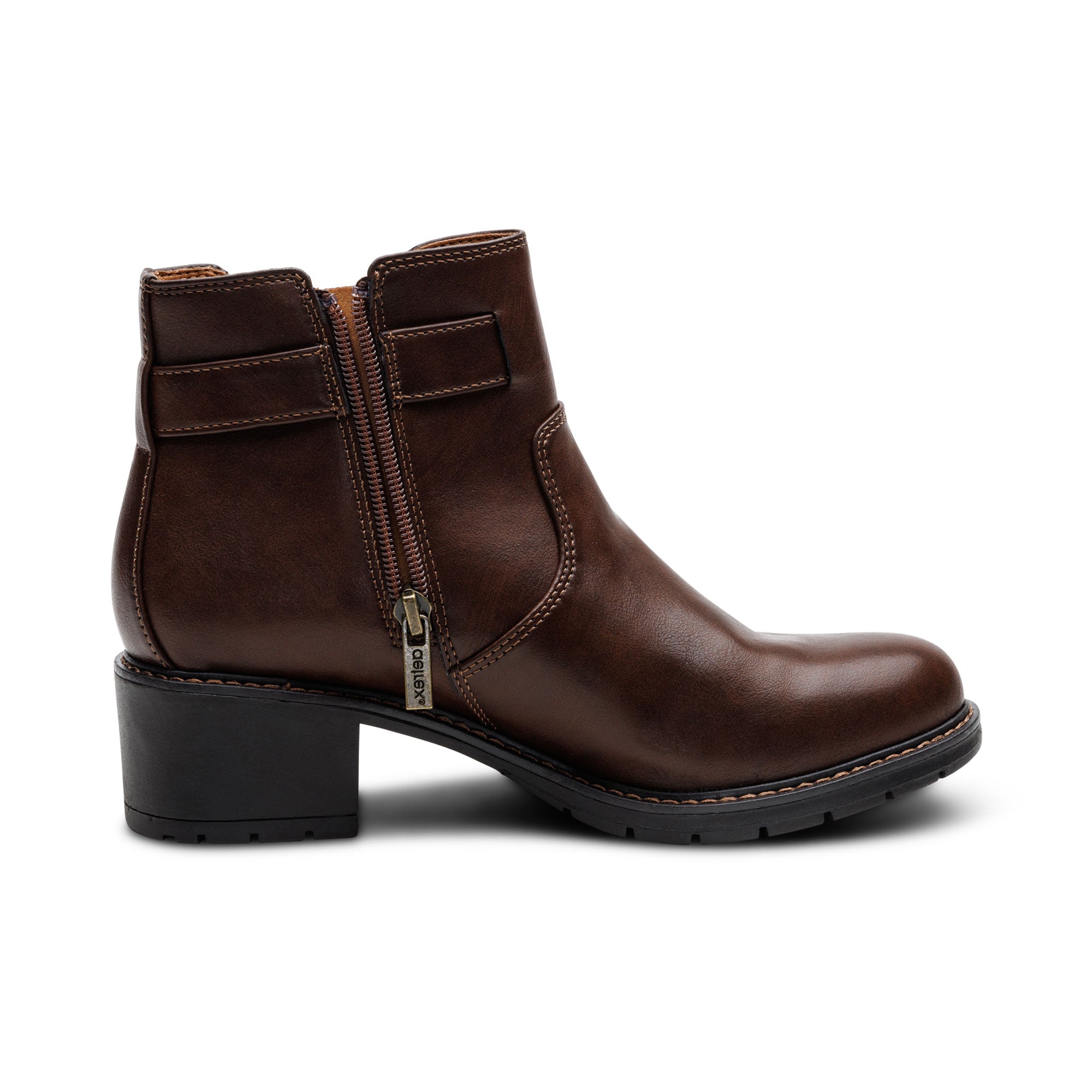 Layla Size Zip Boot  #color_dark brown