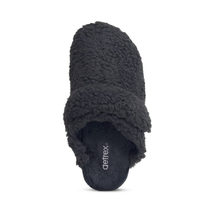 Mia Arch Support Slipper top Angle #color_black