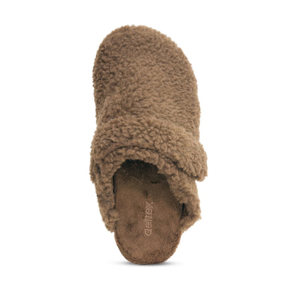 Mia Arch Support Slipper top Angle #color_brown