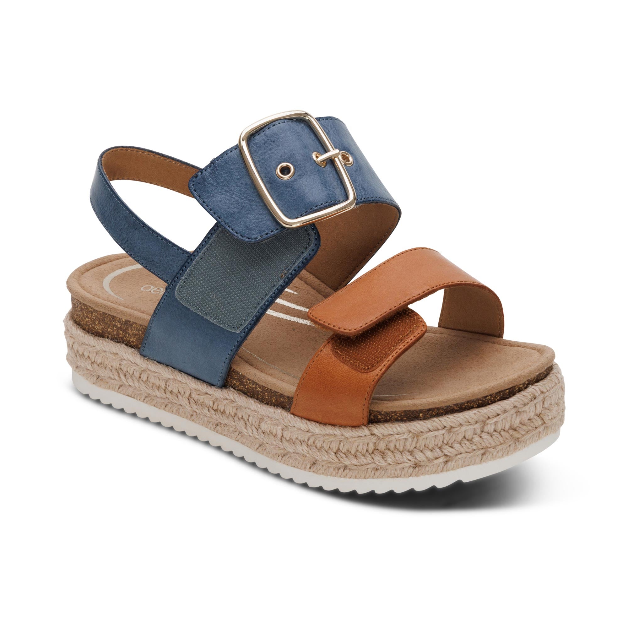 Vania Arch Support Platform Sandal - Hazy Blue – aetrex