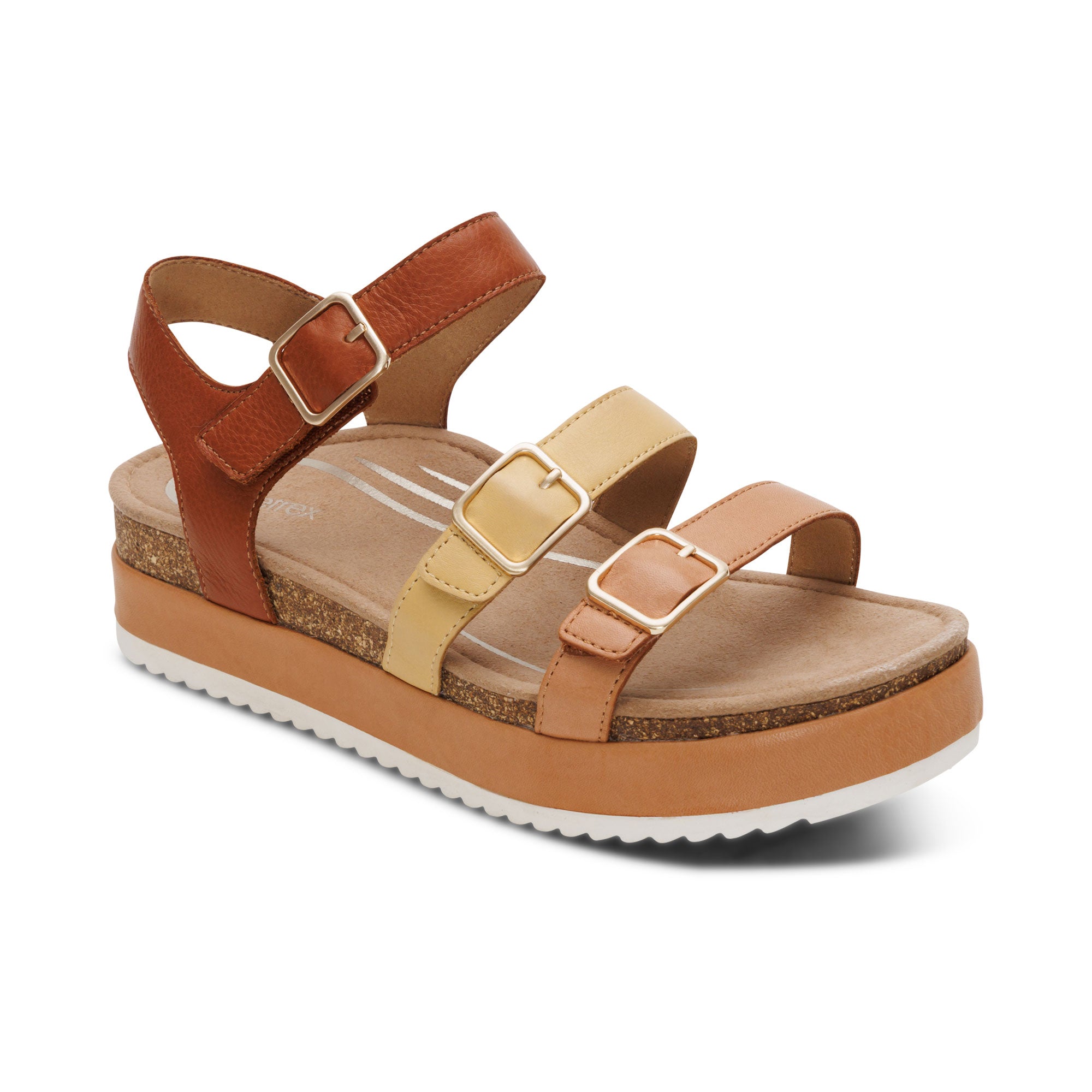 Aria Arch Support Platform Sandal - Sand Multi – aetrex