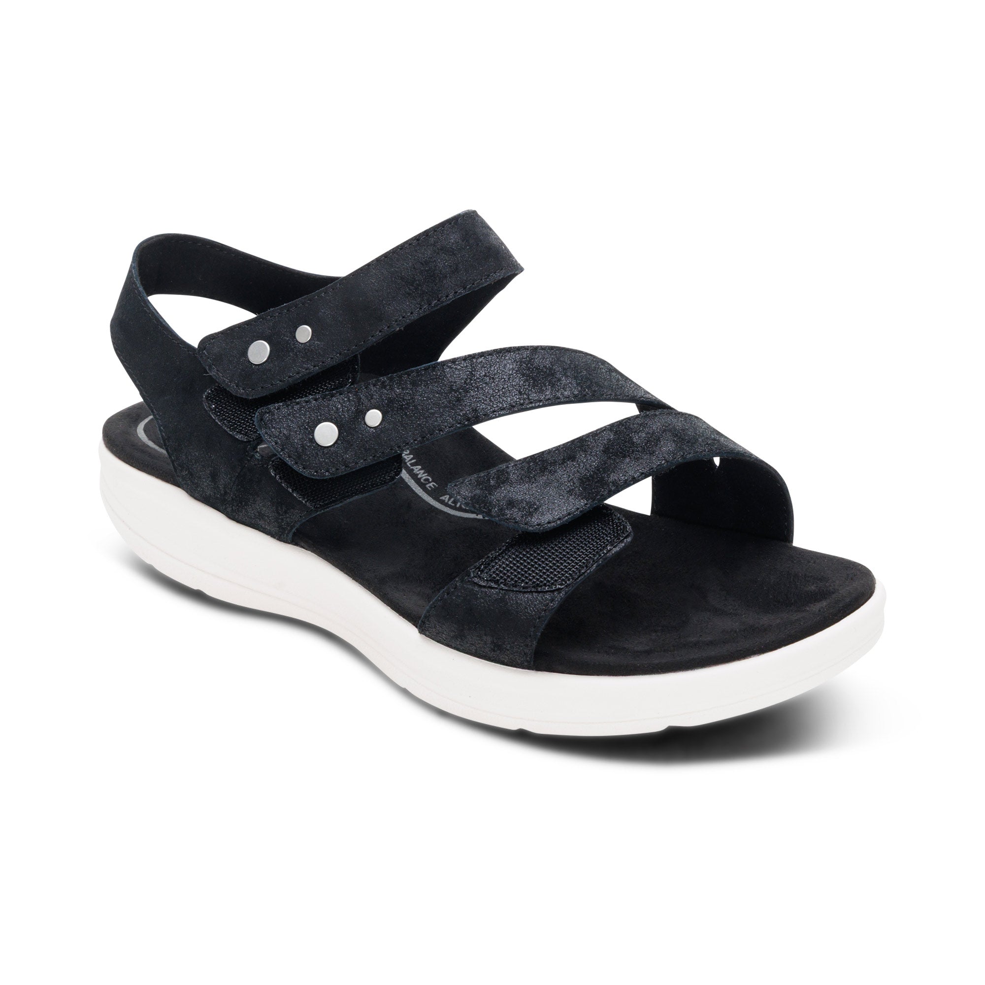 Savannah Adjustable Quarter Strap Sandal - Black – aetrex